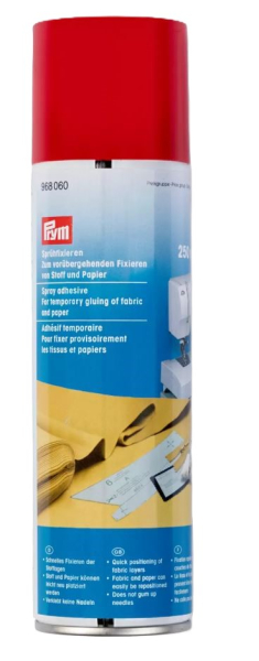 Prym Sprühkleber 250 ml zur temporären Fixierung von Stoffen, Schnittmustern und Applikationen für Nähen, Patchwork und Bastelarbeiten.